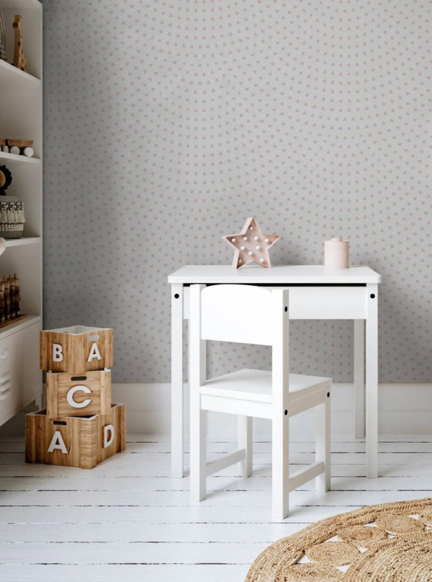 MUNKS & ME-Papier Peint Panoramique Pour Enfants - À Motifs Répétés : Coquille Saint-jacques | Rose