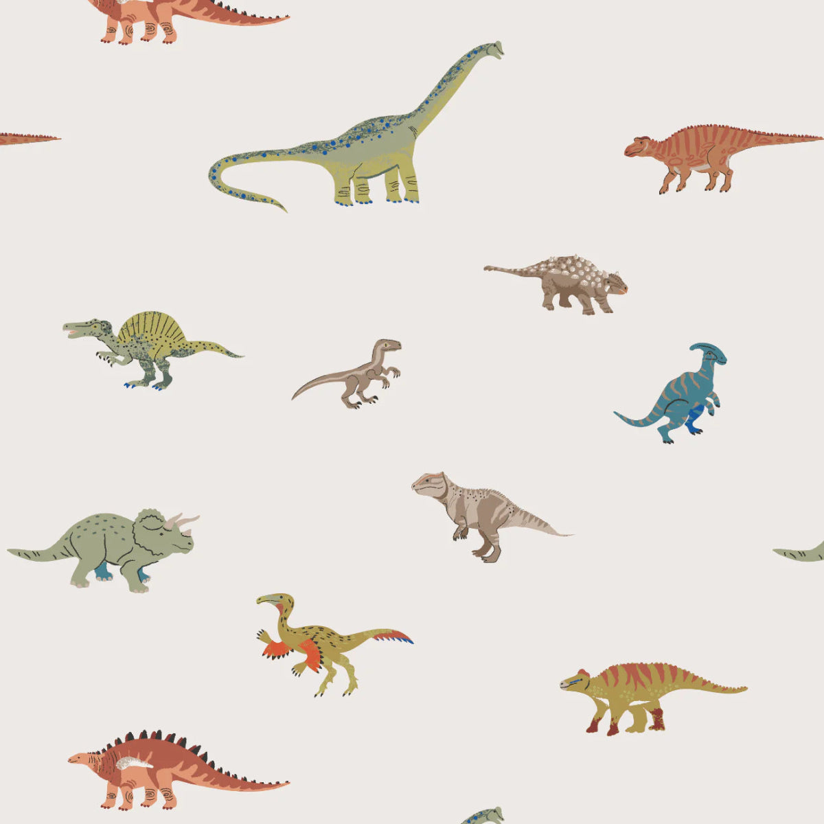 MUNKS & ME-Papier Peint Panoramique Pour Enfants - À Motifs Répétés Dino Discovery