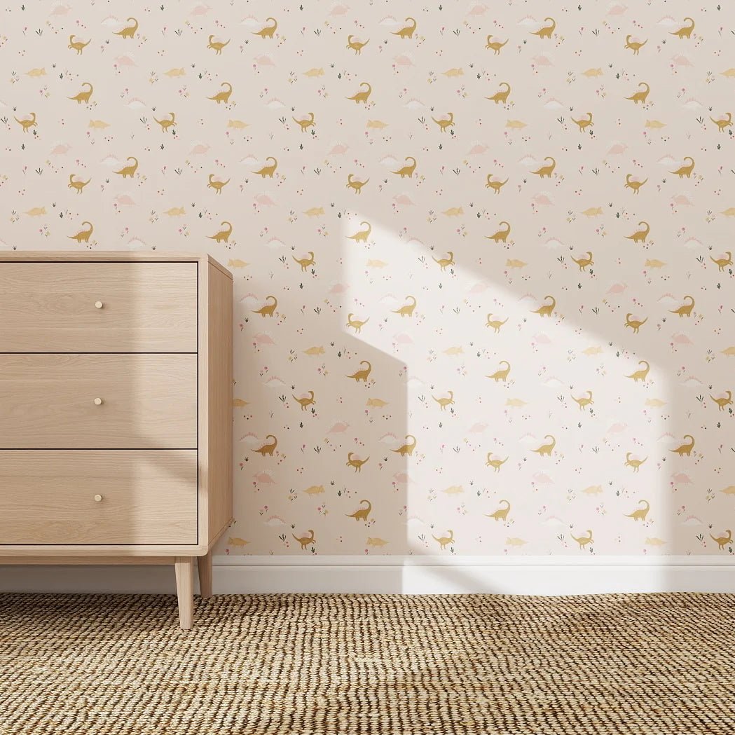 MUNKS & ME-Papier Peint Panoramique Pour Enfants - À Motifs Répétés Dixie Dinosaur