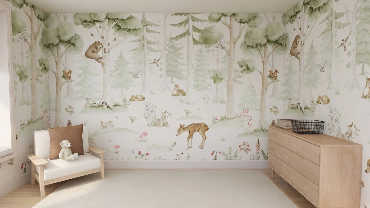 MUNKS & ME-Papier Peint Panoramique Pour Enfants - Amis Des Bois