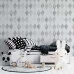 MUNKS & ME-Papier Peint Panoramique Pour Enfants - Aquarelle Harlequin | Gris