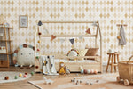 MUNKS & ME-Papier Peint Panoramique Pour Enfants - Aquarelle Harlequin | Moutarde