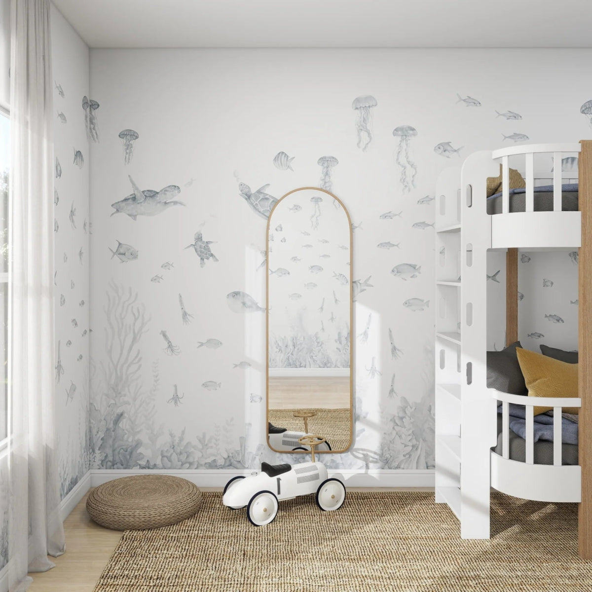 MUNKS & ME-Papier Peint Panoramique Pour Enfants - Aquarium | Bleu