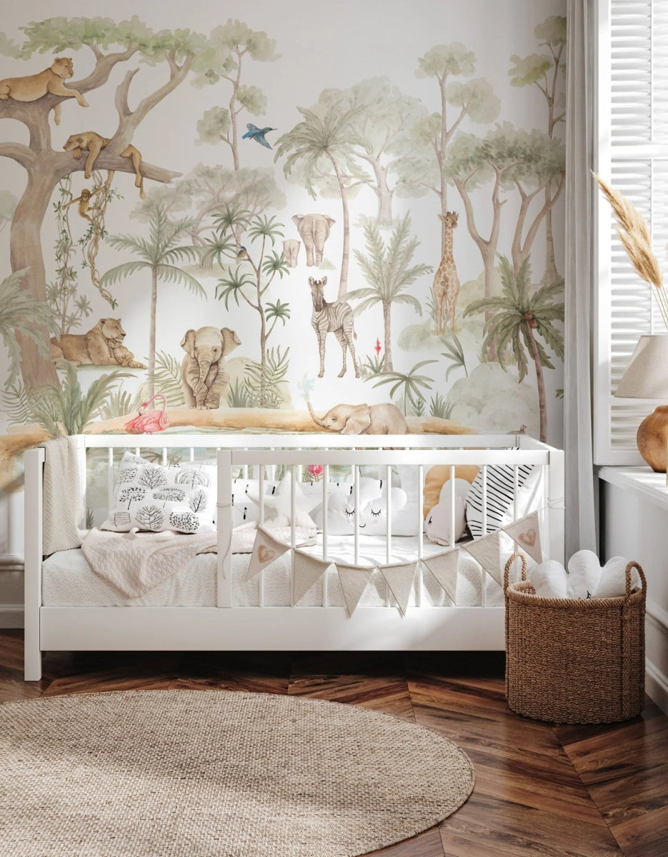 MUNKS & ME-Papier Peint Panoramique Pour Enfants - Aventure Safari Savane