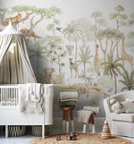 MUNKS & ME-Papier Peint Panoramique Pour Enfants - Aventure Safari Savane