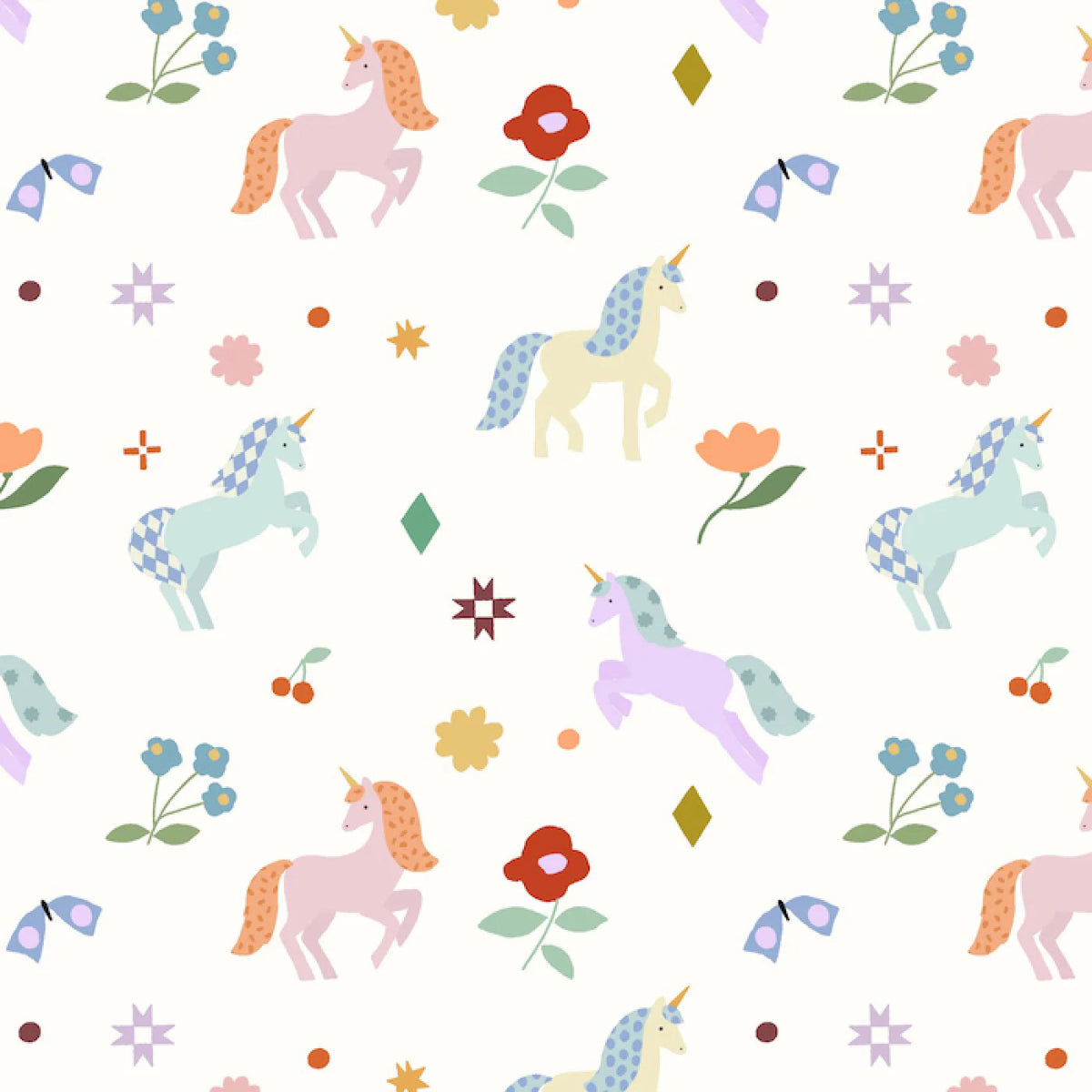 MUNKS & ME-Papier Peint Panoramique Pour Enfants - Fête De Licornes À Motifs Répétés