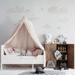 MUNKS & ME-Papier Peint Panoramique Pour Enfants - Fresque Munks + Me X Olivia Bowen | Nuages et Oiseaux