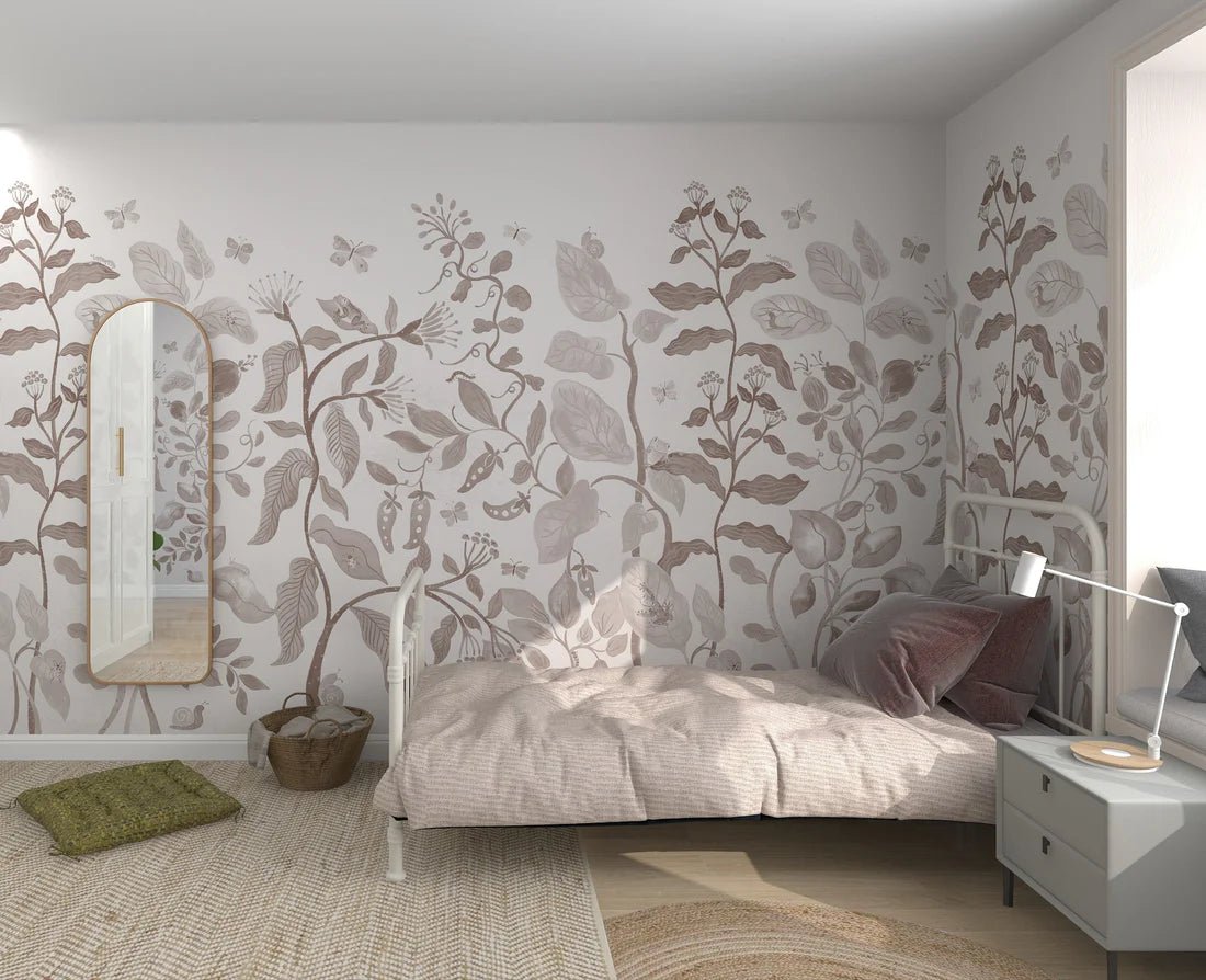 MUNKS & ME-Papier Peint Panoramique Pour Enfants - Jardin Secret Moka