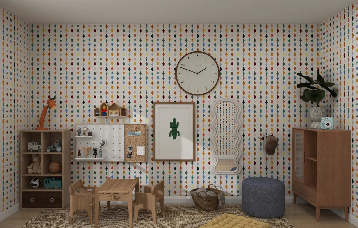 MUNKS & ME-Papier Peint Panoramique Pour Enfants - Jolly Jester À Motifs Répétés | Multicolore