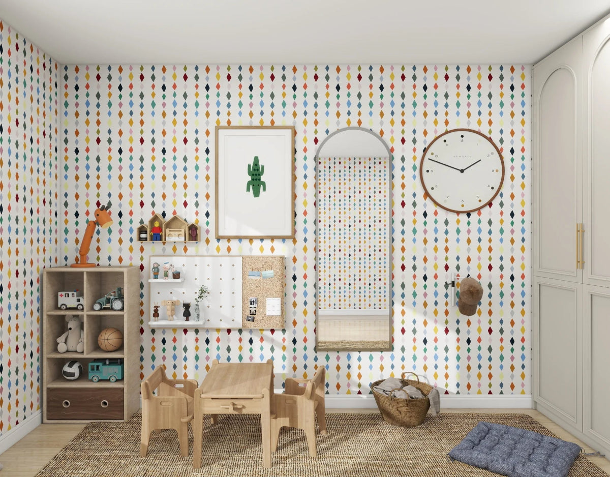 MUNKS & ME-Papier Peint Panoramique Pour Enfants - Jolly Jester À Motifs Répétés | Multicolore