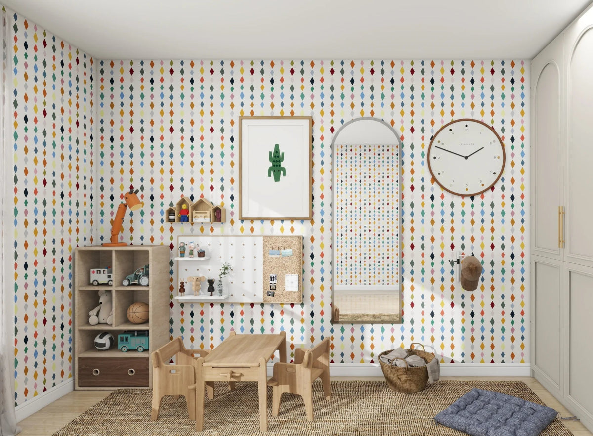 MUNKS & ME-Papier Peint Panoramique Pour Enfants - Jolly Jester À Motifs Répétés | Multicolore