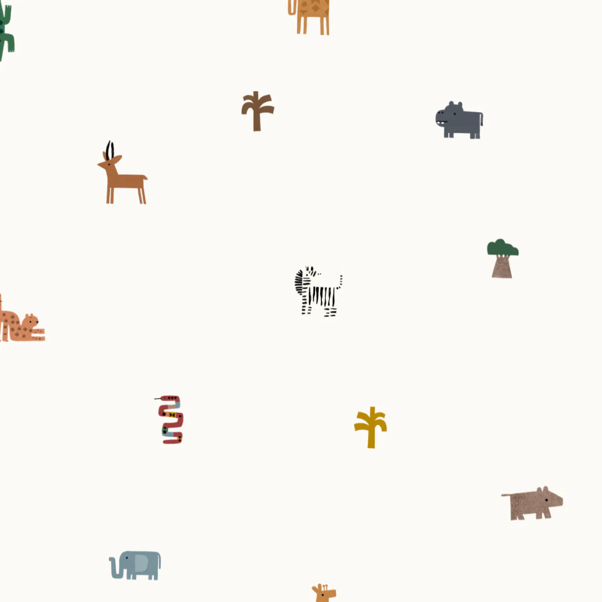 MUNKS & ME-Papier Peint Panoramique Pour Enfants - Safari À Motifs Répétés Tiny Tracks