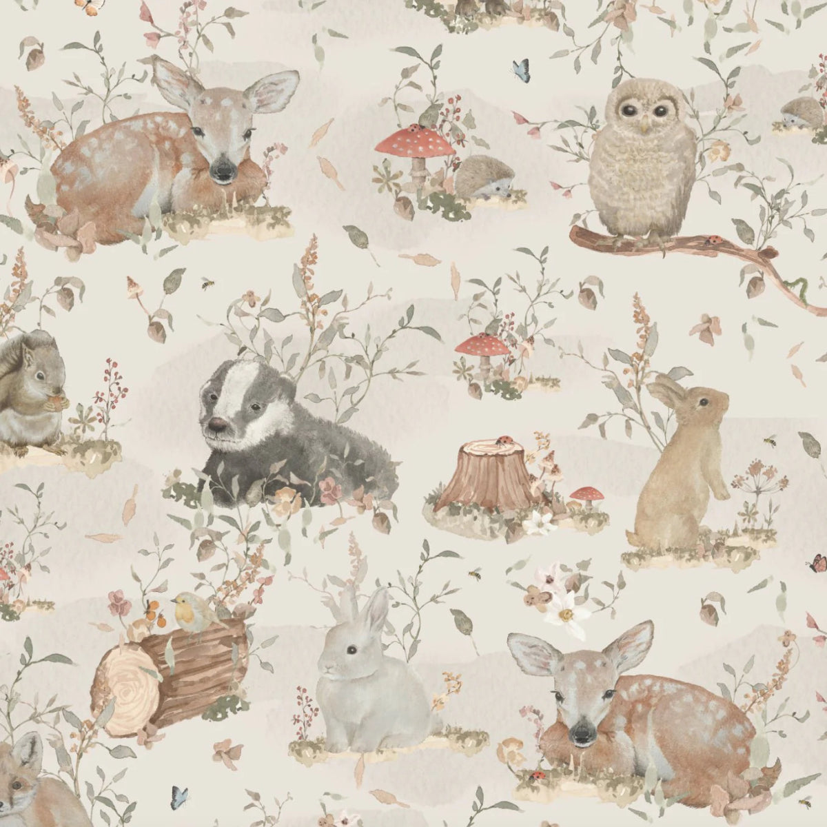 MUNKS & ME-Papier Peint Panoramique Pour Enfants - Woodland Wonder À Motifs Répétés