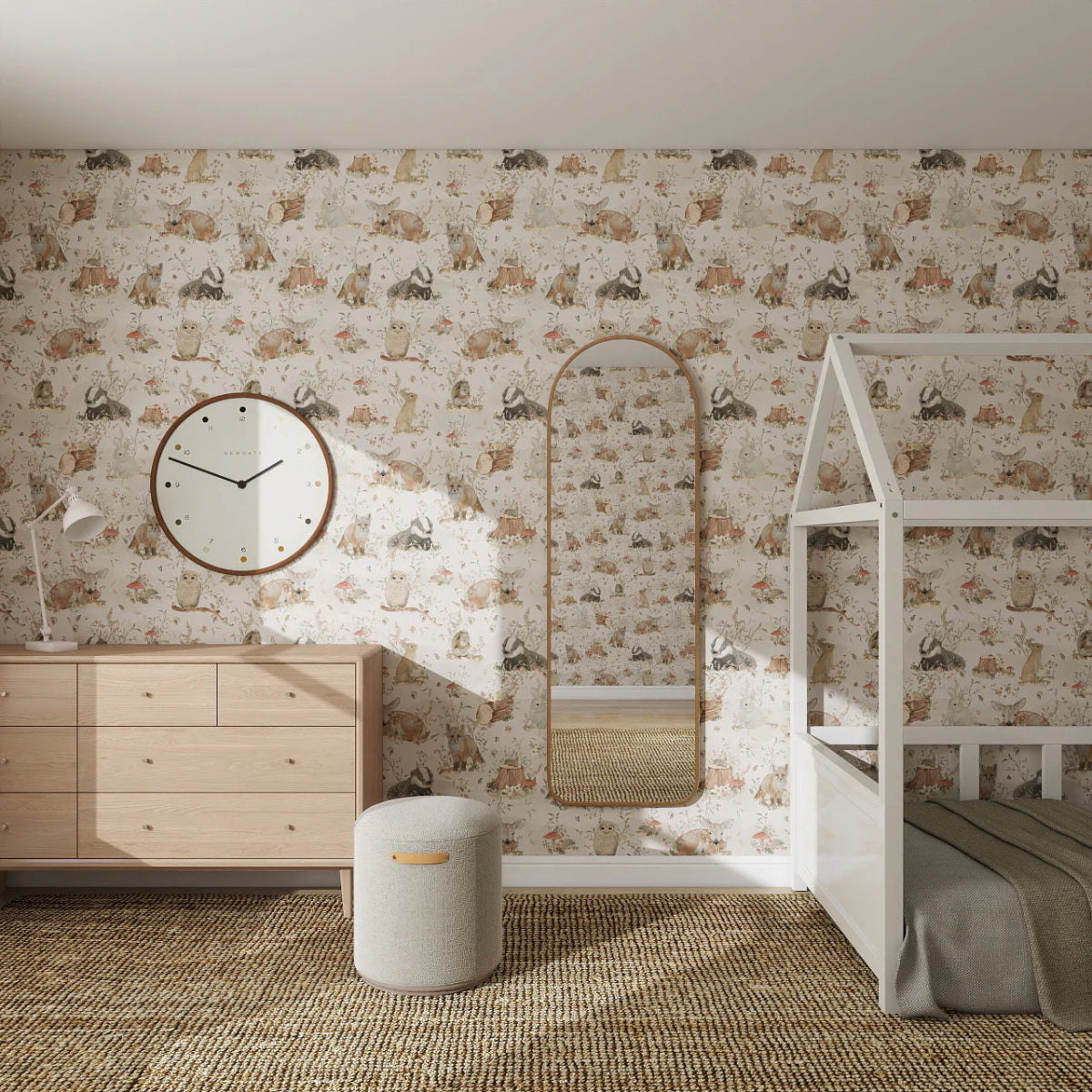 MUNKS & ME-Papier Peint Panoramique Pour Enfants - Woodland Wonder À Motifs Répétés
