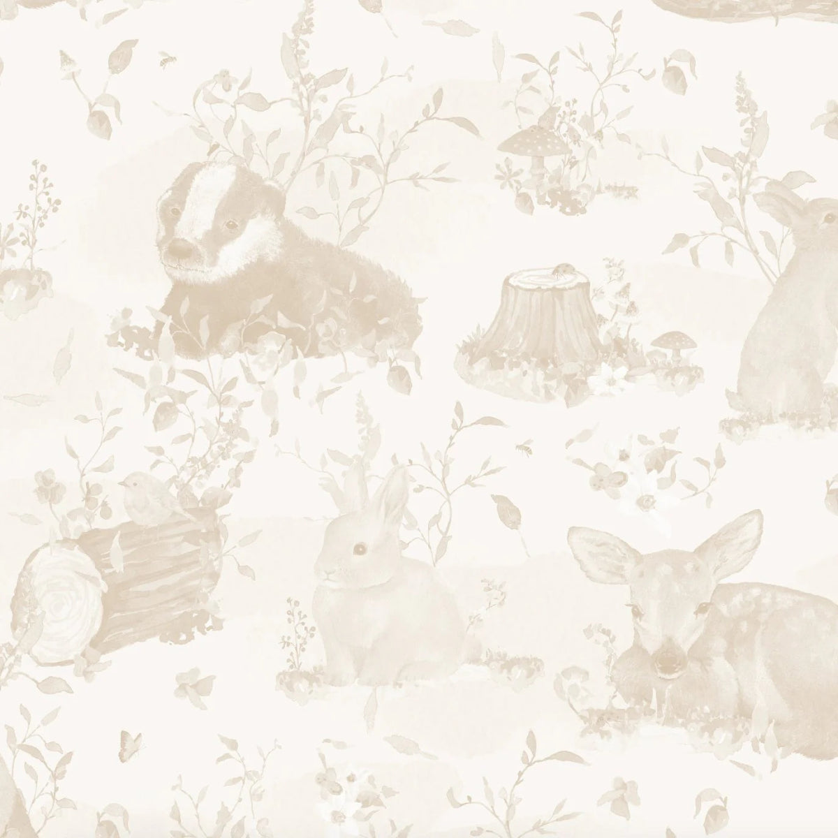 MUNKS & ME-Papier Peint Panoramique Pour Enfants - Woodland Wonder, Motif Répété, Neutre