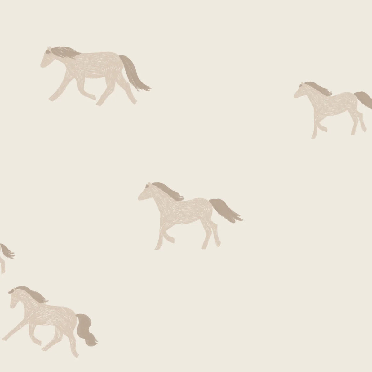 MUNKS & ME-Papier Peint Pour Enfants - Motif Répétitif Chevaux Sauvages Hivernaux