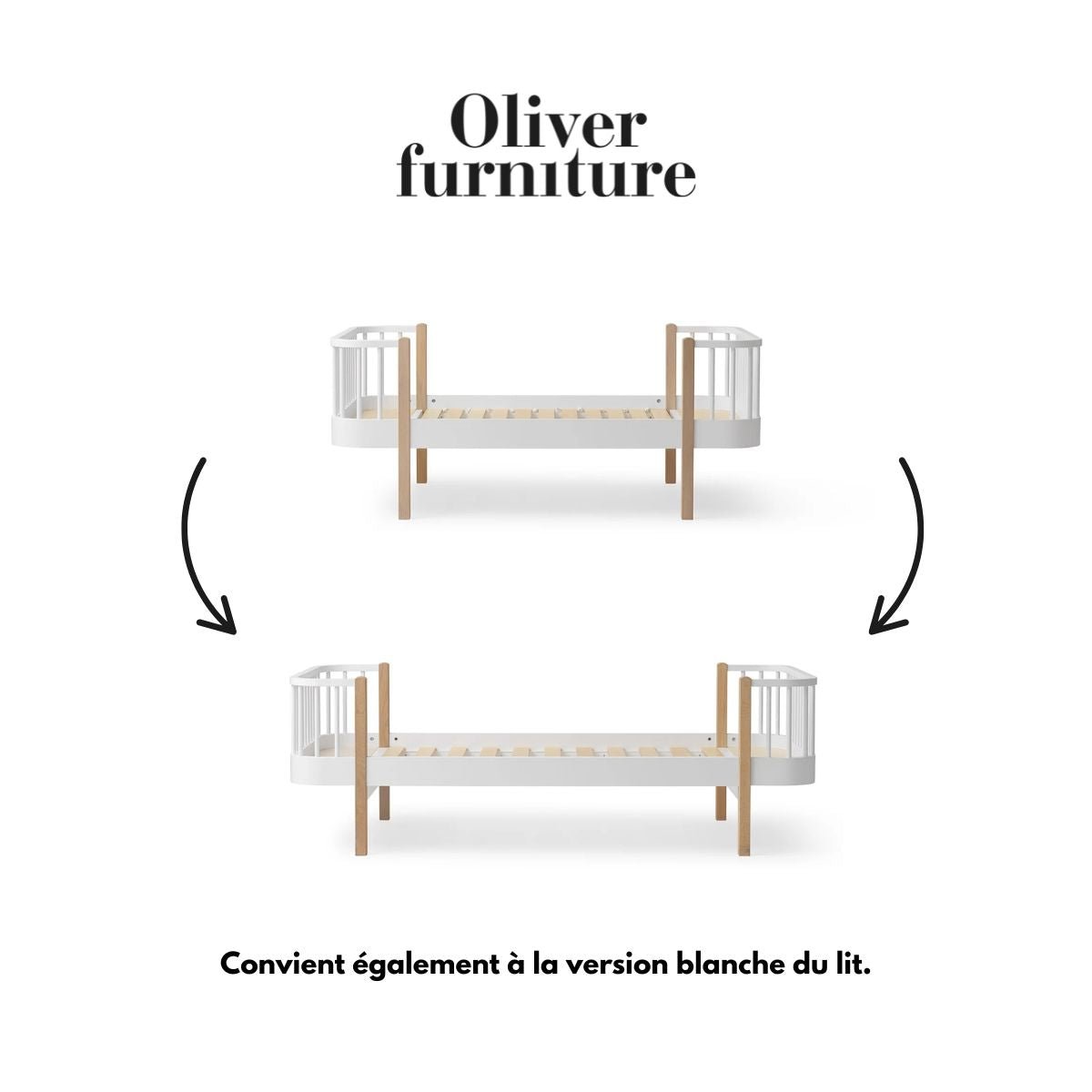 OLIVER FURNITURE-041421 - Kit De Conversion Original, Lit Junior - En Lit 200cm