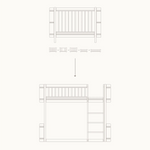 OLIVER FURNITURE-041453 - Kit De Conversion - Lit Bébé Évolutif Mini+, Avec Kit Junior Inclus - En Lit Mezzanine Mi-haut, Blanc/chêne