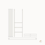 OLIVER FURNITURE-041453 - Kit De Conversion - Lit Bébé Évolutif Mini+, Avec Kit Junior Inclus - En Lit Mezzanine Mi-haut, Blanc/chêne