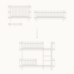OLIVER FURNITURE-041459 - Kit De Conversion - Lit Bébé Évolutif Mini+ & Lit Junior - En Lit Superposé Mi-haut, Bl./chêne