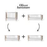 OLIVER FURNITURE-041463 - Kit De Conversion - Lit Bébé Évolutif Mini+ & Lit Junior - En 2 Lits Juniors, Blanc/chêne