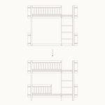 OLIVER FURNITURE-041472 - Kit De Conversion Mini+, Lit Mezzanine Mi-haut - En Lit Superposé Mi-haut, Blanc
