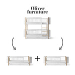 OLIVER FURNITURE-041475 - Kit De Conversion Mini+, Lit Superposé Mi-haut - En 2 Lits Juniors, Blanc/chêne