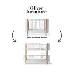 OLIVER FURNITURE-041481 - Kit De Conversion - Lit Bébé Évolutif Mini+, Avec Kit Junior Inclus - En Lit Superposé Mi-haut, Blanc/chêne