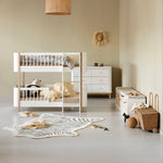 OLIVER FURNITURE-041481 - Kit De Conversion - Lit bébé évolutif Mini+, Avec Kit Junior Inclus - en Lit Superposé Mi-Haut, blanc/chêne