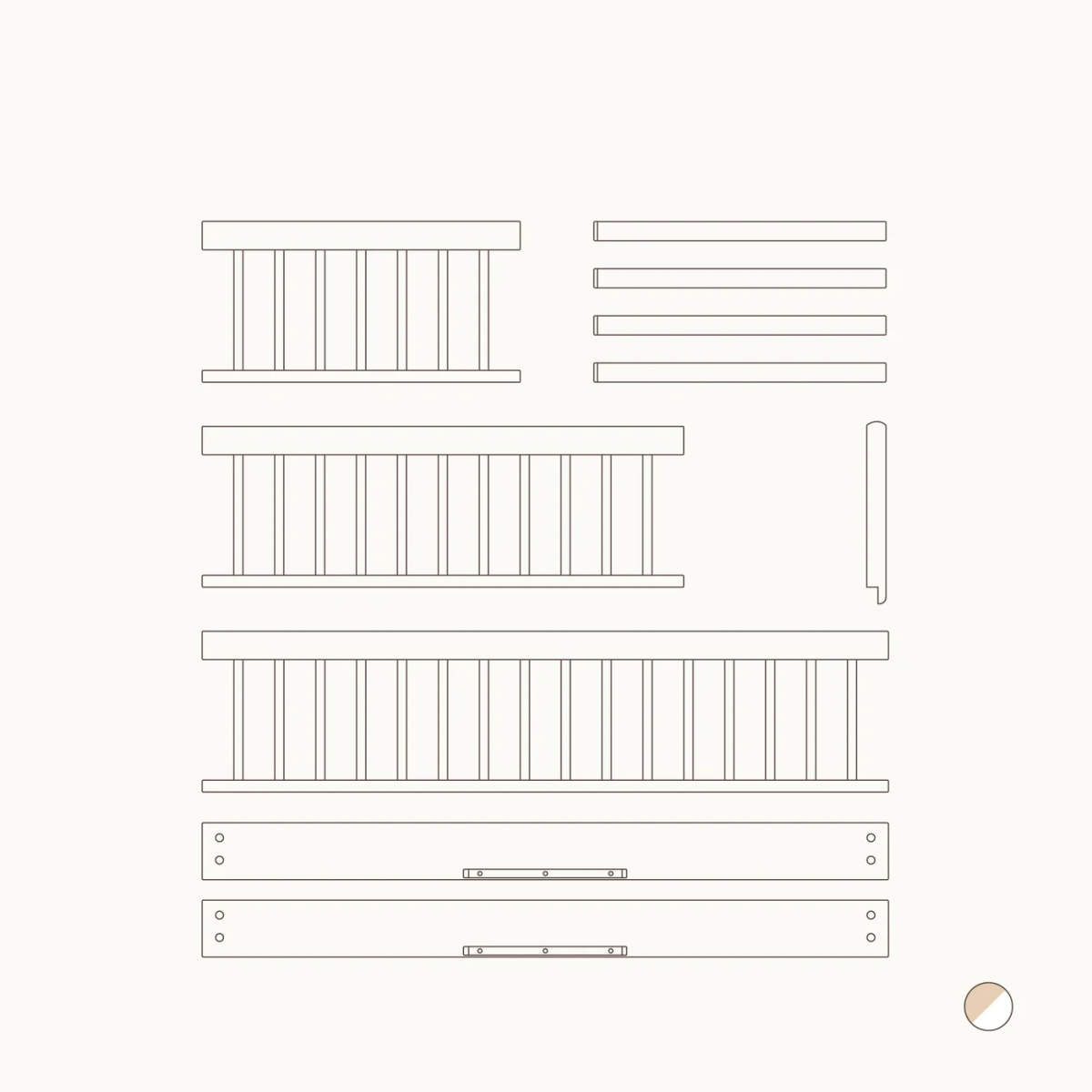 OLIVER FURNITURE-041493 - Junior Kit De Conversion Mini+ (pièces Complémentaires Au Lit Bébé Évolutif Mini+), Blanc/chêne