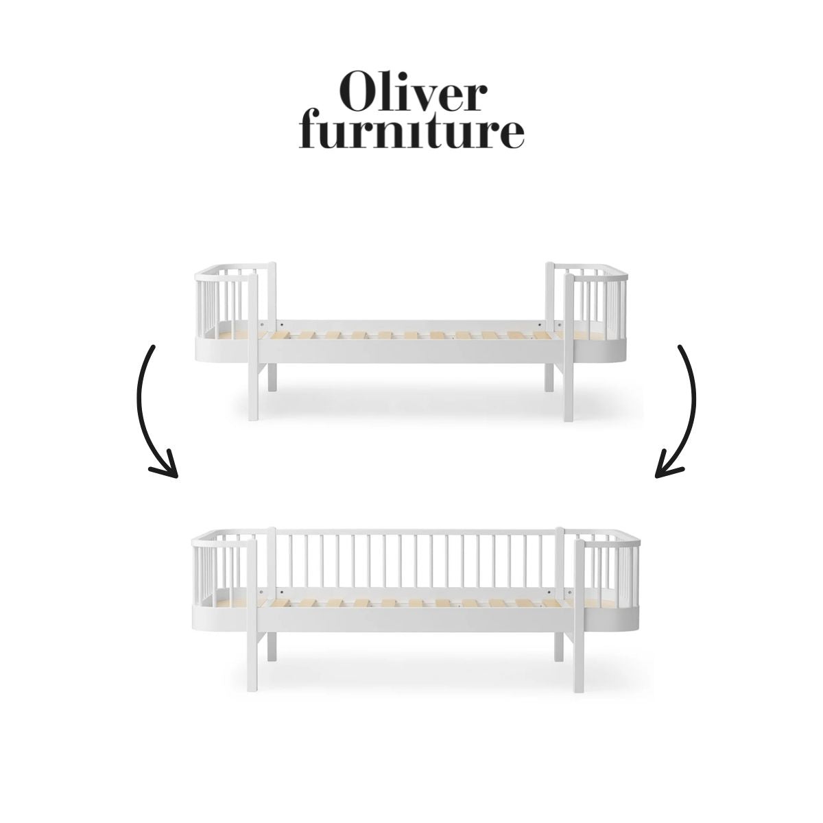 OLIVER FURNITURE-041500 - Kit De Conversion Original, Lit - En Lit Banquette, Blanc