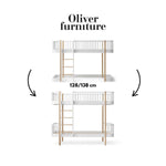 OLIVER FURNITURE-041529 - Kit De Conversion Original, Lit Mezzanine Mi-haut 128/138 Cm - En Lit Superposé, Blanc/chêne