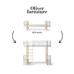 OLIVER FURNITURE-041704 - Kit De Conversion Original, Lit/lit Junior - En Lit Mezzanine Haut, Blanc/chêne