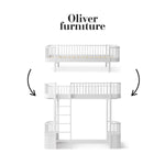 OLIVER FURNITURE-041707 - Kit De Conversion Original, Lit Banquette - En Lit Mezzanine Haut, Blanc