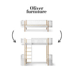 OLIVER FURNITURE-041708 - Kit De Conversion Original, Lit Banquette - En Lit Mezzanine Haut, Blanc/chêne