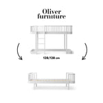 OLIVER FURNITURE-041709 - Kit De Conversion Original, Lit Mezzanine Mi-haut 128/138 Cm - En Lit, Blanc