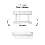 OLIVER FURNITURE-041711 - Kit De Conversion Original, Lit Mezzanine Mi-haut 128/138 Cm - En Lit Banquette, Blanc