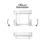 OLIVER FURNITURE-041719 - Kit De Conversion Original, Lit Mezzanine Haut - En Lit Banquette, Blanc