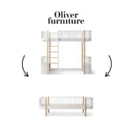 OLIVER FURNITURE-041720 - Kit De Conversion Original, Lit Mezzanine Haut - En Lit Banquette, Blanc/chêne