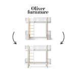OLIVER FURNITURE-041724 - Kit De Conversion Original, Lit Mezzanine Haut - En Lit Superposé, Blanc/chêne