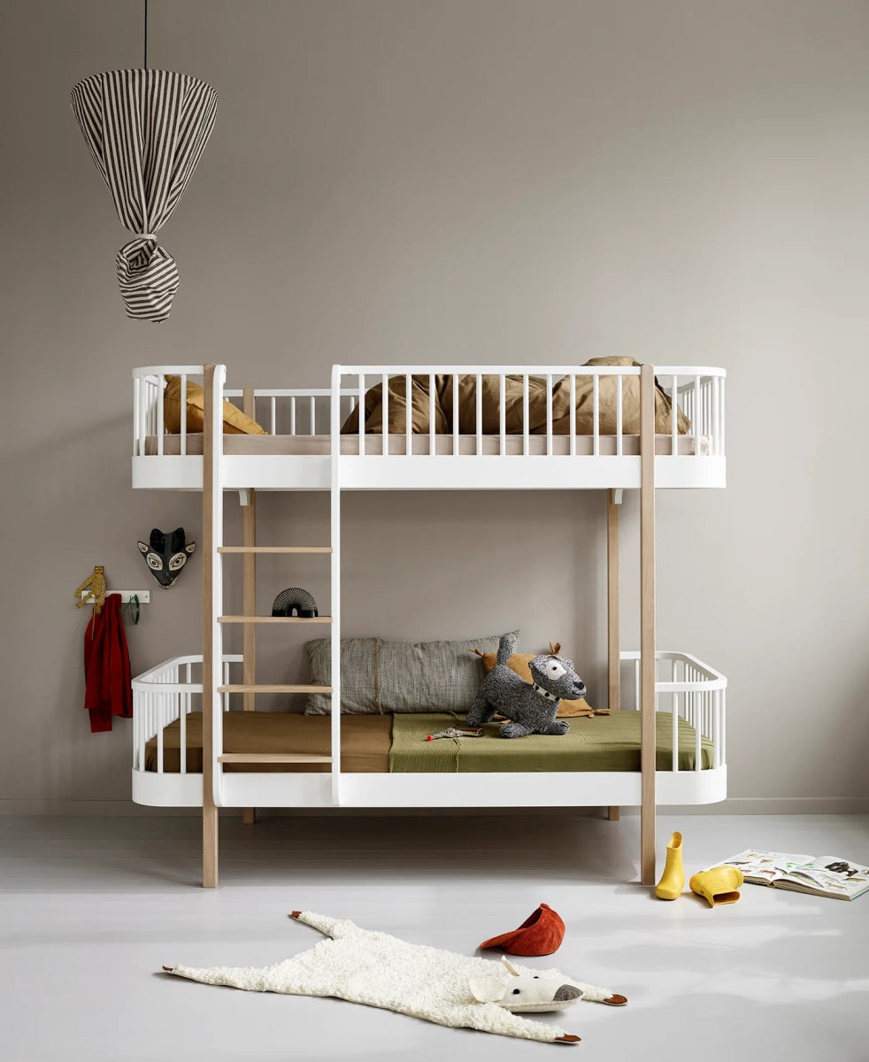 OLIVER FURNITURE-041724 - Kit De Conversion Original, Lit Mezzanine Haut - En Lit Superposé, Blanc/chêne
