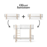 OLIVER FURNITURE-041745 - Kit De Conversion Original, 2 Lits Banquette – En Lit Superposé, Blanc/chêne