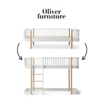 OLIVER FURNITURE-041749 - Kit De Conversion Original, Lit Banquette - En Lit Mezzanine Mi-haut 138 Cm, Blanc/chêne