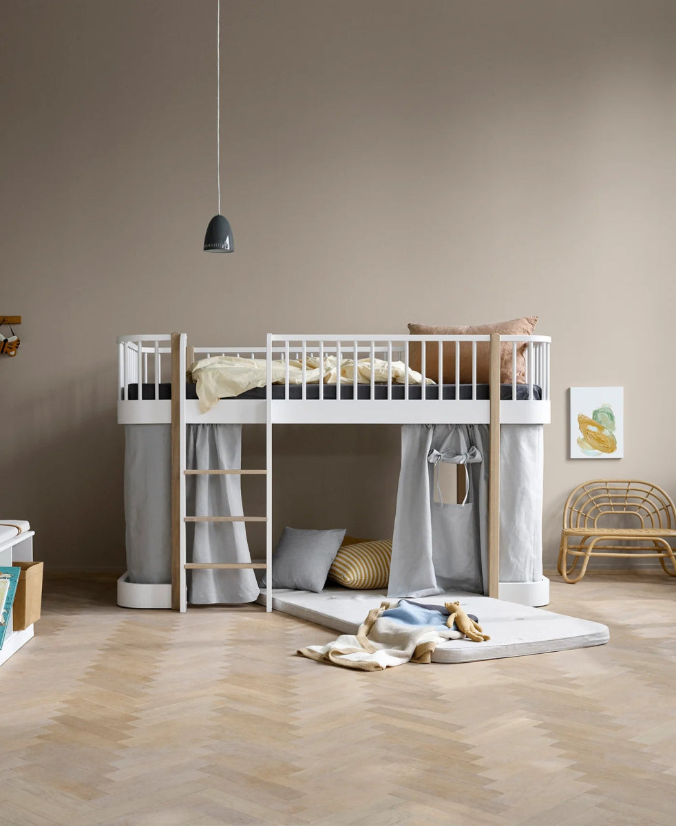OLIVER FURNITURE-041751 - Kit De Conversion Original, Lit Mezzanine Haut - En Lit Mezzanine Mi-haut 138 Cm, Blanc/chêne