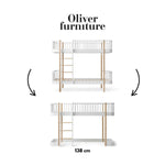 OLIVER FURNITURE-041753 - Kit De Conversion Original, Lit Superposé - En Lit Mezzanine Mi-haut 138 Cm, Blanc/chêne