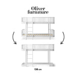 OLIVER FURNITURE-041754 - Kit De Conversion Original, Lit Superposé Mi-haut - En Lit Mezzanine Mi-haut 138 Cm, Blanc