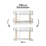 OLIVER FURNITURE-041755 - Kit De Conversion Original, Lit Superposé Mi-haut - En Lit Mezzanine Mi-haut 138 Cm, Blanc/chêne