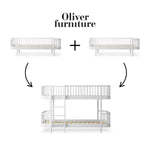 OLIVER FURNITURE-041762 - Kit De Conversion Original, 2 Lits Banquette – En Lit Superposé Mi-haut, Blanc