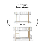 OLIVER FURNITURE-041765 - Kit De Conversion Original, Lit Mezzanine Mi-haut 128 Cm - En Lit Superposé Mi-haut, Blanc/chêne