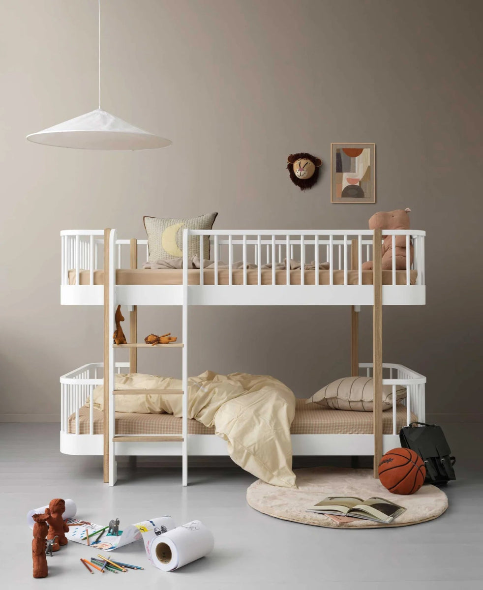 OLIVER FURNITURE-041773 - Kit De Conversion Original, Lit Superposé Mi-haut - En 1 Lit Et 1 Lit Mezzanine Mi-haut 138 Cm, Blanc/chêne
